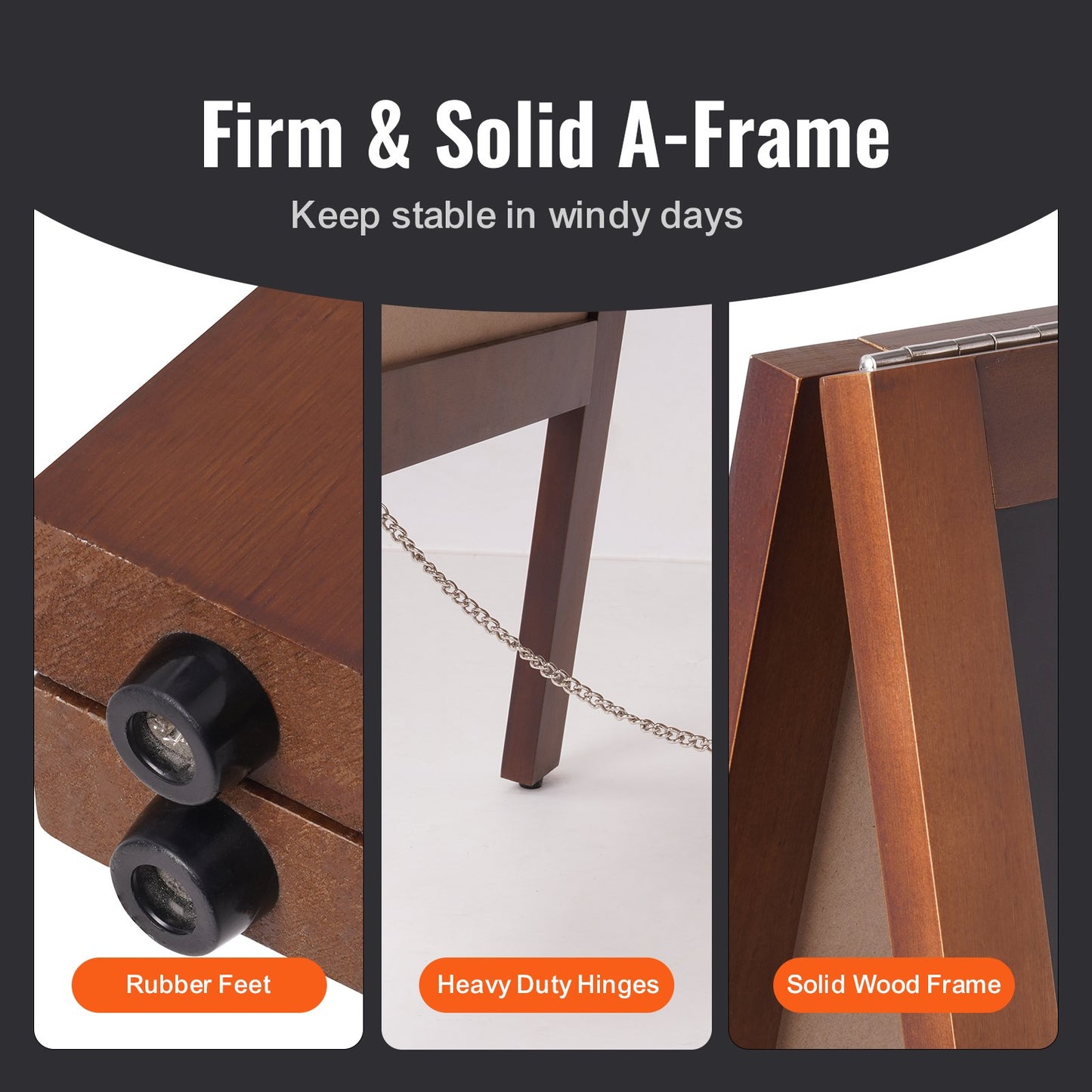 A Frame svarta tavla skylt, dubbelsidiga trottoarskyltar, fristående vintage trä tavla med krita och magnetiskt suddgummi, rustik brun utomhus smörgåsbräda, 20"x40", kök hem bröllop