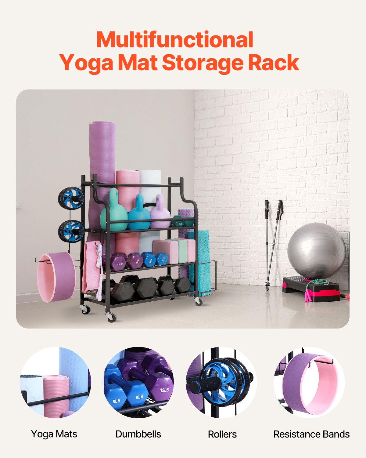 Home Gym Übung Ausrüstung Organizer Yoga Matte Lagerung Gewicht Rack Hantel