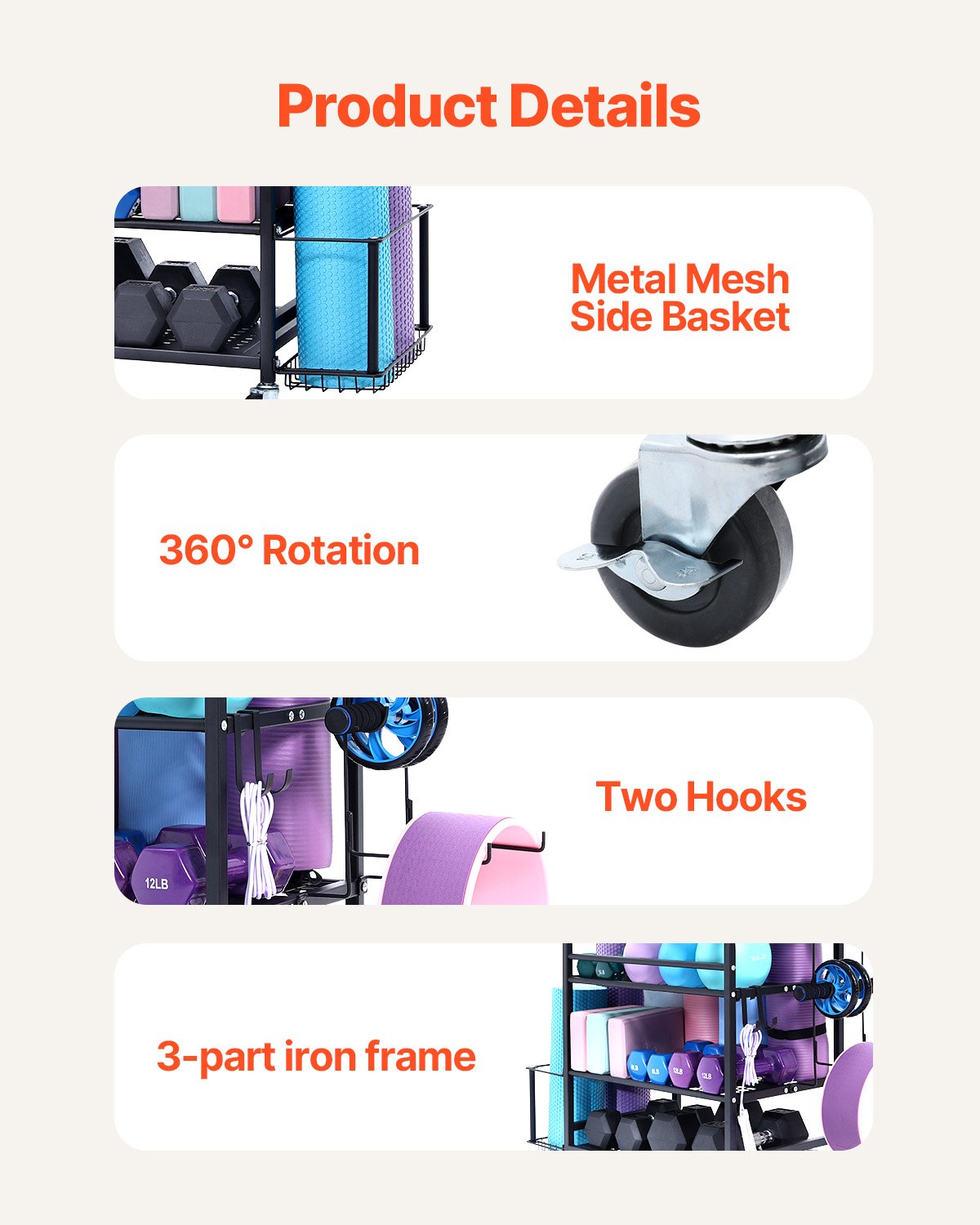 Home Gym Übung Ausrüstung Organizer Yoga Matte Lagerung Gewicht Rack Hantel