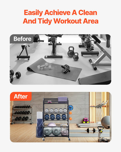 Home Gym Träningsutrustning Organizer Yogamatta Förvaring Viktställ Hantel