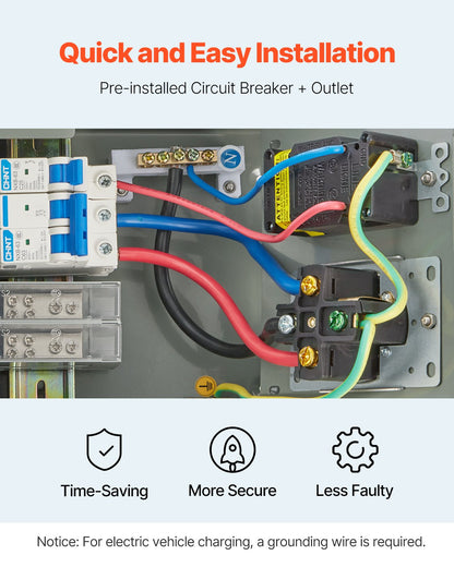 Temporary Power Outlet Panel, 20 50 Amp, RV EV Electrical Outlet Panel with NEMA 50 Amp GFCI 20 Amp Receptacle Installed, Pre-Wired IP54 Weatherproof Box, for RV Camper Car Travel Motorhome