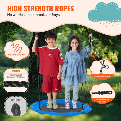 Baumschaukel 40 Zoll Fat Swing 750lbs Gewichtskapazität 900D Oxford Blau