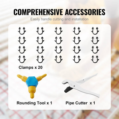 PEX-AL-PEX Tube, 656ft, 5/8'' Diameter Aluminum-Plastic Composite Pipe Oxygen Barrier Radiant Floor PEX Pipe, 0.08'' Thickness Radiant Heat Floor Plumbing Inner Aluminum Layer PEX Tubing Pipe