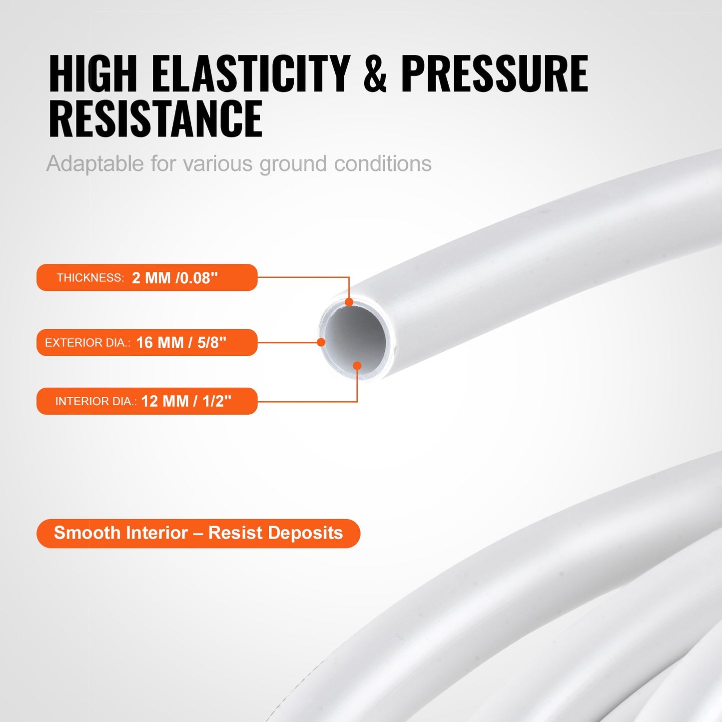 PEX-AL-PEX Pipe, 82 Feet, 5/8'' Diameter Aluminum-Plastic Composite Pipe Oxygen Barrier Radiant Floor PEX Pipe, 0.08'' Thickness Radiant Heating Floor Plumbing 25M Inner Aluminum Layer PEX Pipe Tubing