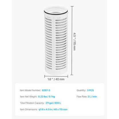 Vattenfilter från kanna, 3-pack, ersättning för vattenfilterkanna 6287