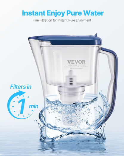 Pitcher Water Filter Replacements, 3-pack 5-stage Water Filter for Pitchers and Dispensers, No BPA, Last 3 Months or 40 Gallons, Reduce Limescale, Lead, Chlorine, for Water Filter Pitcher 6216