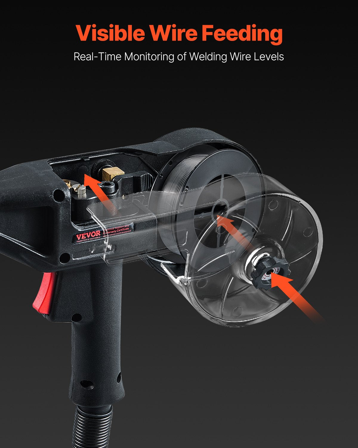 200 Amp spolepistol med 10FT kabel Lämplig för 0,030" 0,035" svetstrådar