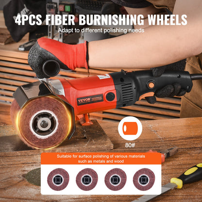 Poliermaschine, 1200 W, 6-Gang-Elektropolierer für Metall, 4 Räder