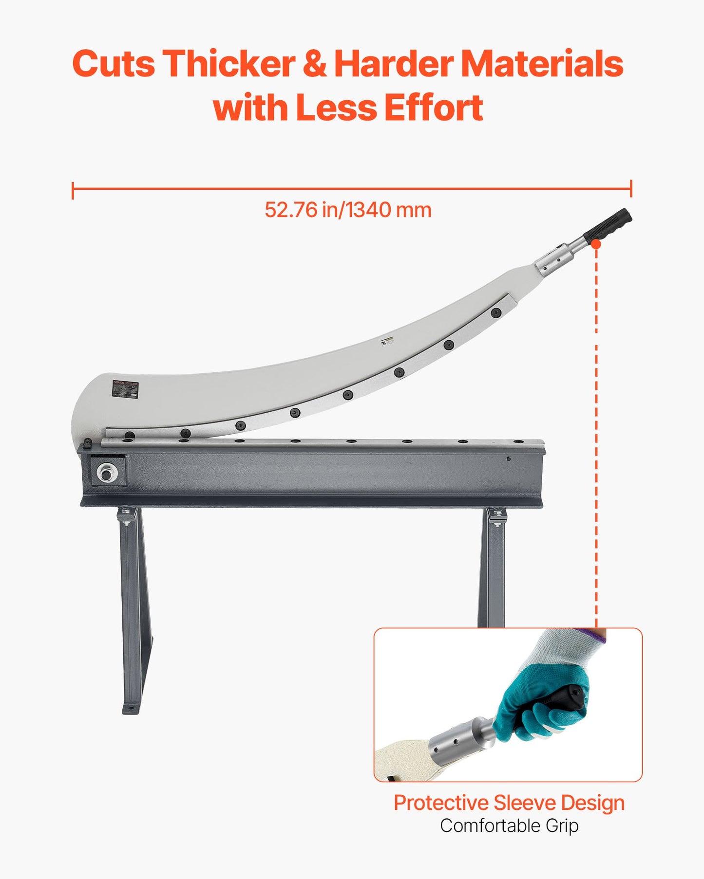 Guillotine Shear, 39 in Bed Width Benchtop Cutter, Manual Hand Plate Shear for Metal Sheet Processing, with Q235 Material, High Precision, Stand, for PCB Board, Aluminum, Steel, Copper, Plastic