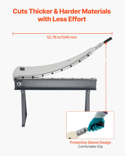 Guillotine Shear, 39 in Bed Width Benchtop Cutter, Manual Hand Plate Shear for Metal Sheet Processing, with Q235 Material, High Precision, Stand, for PCB Board, Aluminum, Steel, Copper, Plastic