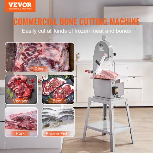 1500W Commercial Electric Meat Band Saw Stainless Steel Bone Saw Machine | EU