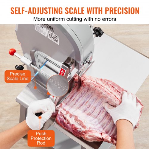 1500W Commercial Electric Meat Band Saw Stainless Steel Bone Saw Machine | EU