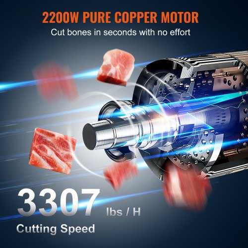 2200 W kommerzielle elektrische Fleischbandsäge, Knochensägemaschine aus Edelstahl | EU