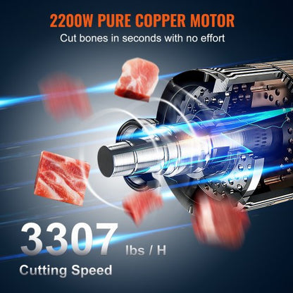 2200 W kommerzielle elektrische Fleischbandsäge, Knochensägemaschine aus Edelstahl | EU