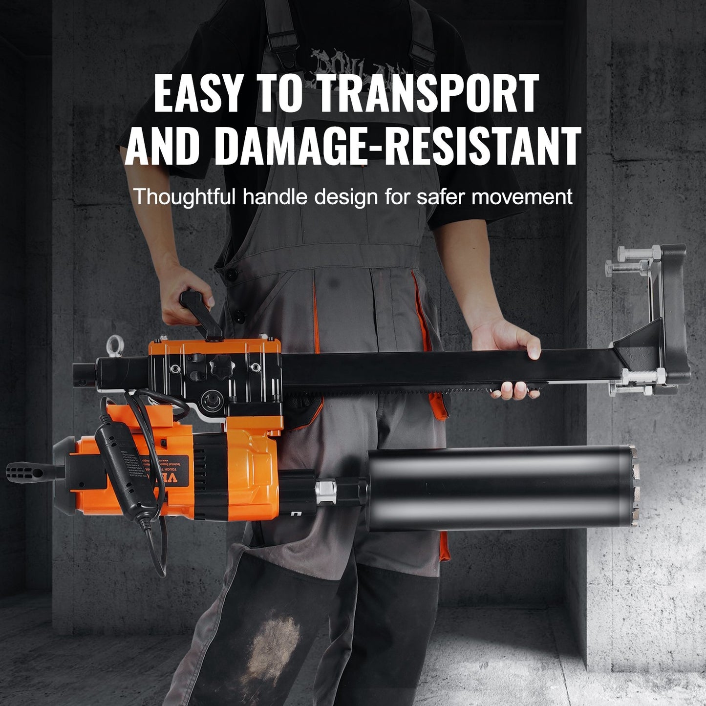 Core Drill Machine, 0.8-11.8in Drilling Diameter Diamond Core Drill Rig with Stand and Core Drill Bit, 3500W Rugged Concrete Core Drill, Wet and Dry Use, For Concrete, Brick, Marble