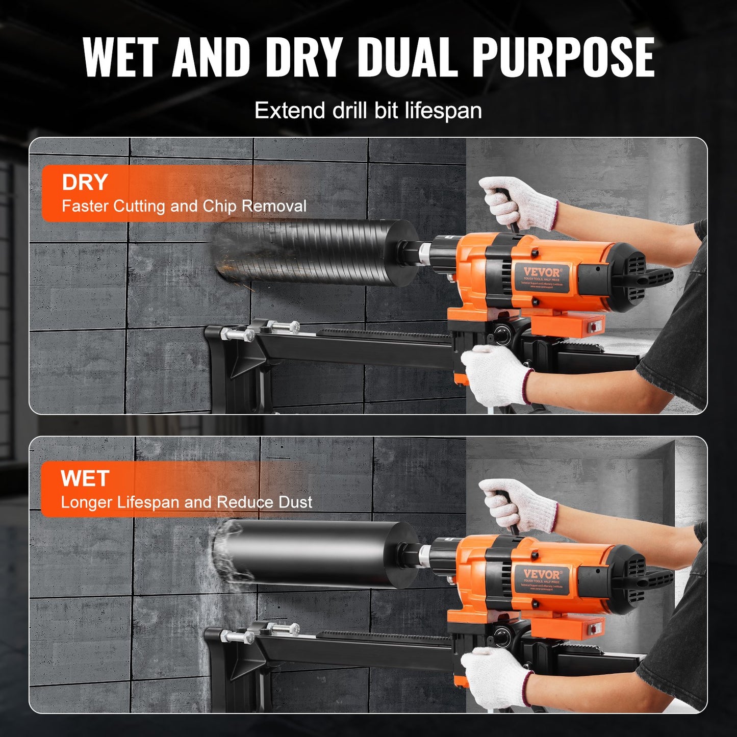 Kärnborrmaskin 0,8-11,8 tum Dia 3500W diamantkärnborrrigg med stativ