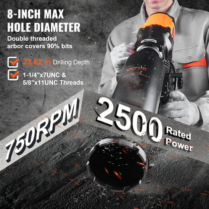 Nass- und Trocken-Diamantkernbohrgerät, Betonkernbohrgerät, 3200 W, 750 U/min