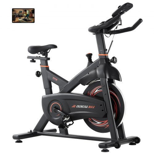 Exercise Bike, Adjustable Magnetic Resistance Stationary Bike, Indoor Cycling Bike for Home Cardio, Workout Bike with Silent Belt Drive, Comfortable Seat Cushion, LCD Monitor, and Heavy Flywheel