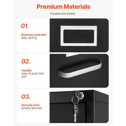 Vertikaler Aktenschrank mit 4 Schubladen und Schloss für das Homeoffice | EU