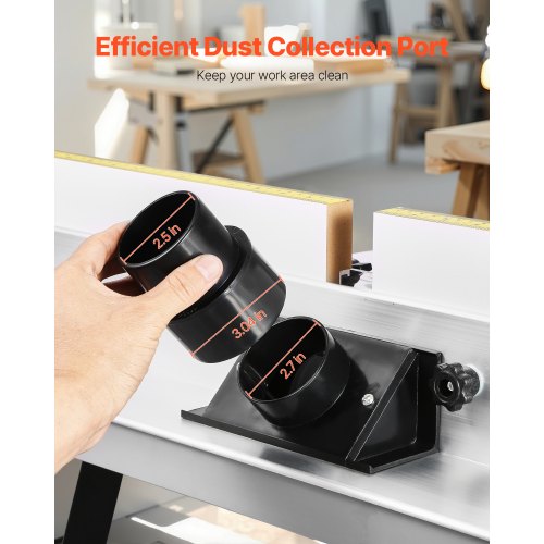 Bench-mounted milling table 89x61 cm with MDF top fence, dust collection port