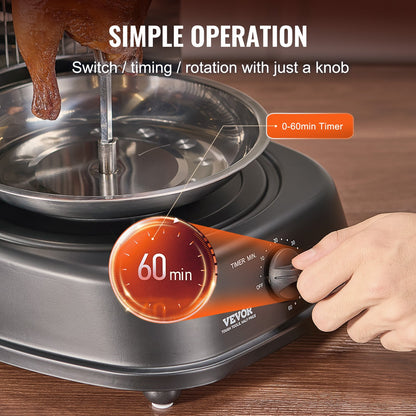 Shawarma Grill Machine, Vertical Chicken Shawarma Cooker Machine Countertop, Electric Stainless Steel Broiler Gyro Rotisserie Oven Doner Kebab Machine, for Home Restaurant Kitchen Parties