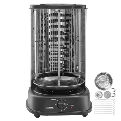 Shawarma Grill Machine, Vertical Chicken Shawarma Cooker Machine Countertop, Electric Stainless Steel Broiler Gyro Rotisserie Oven Doner Kebab Machine, for Home Restaurant Kitchen Parties