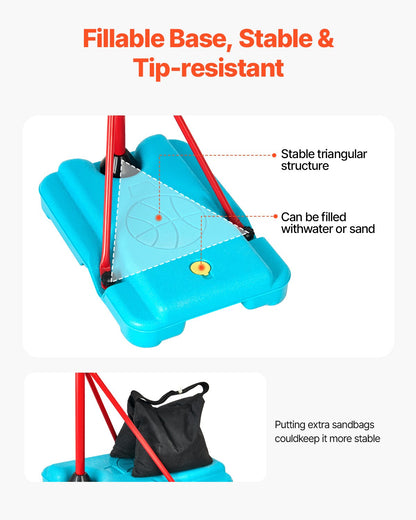 Basketballkorb für Kinder, höhenverstellbar, tragbar, Basketballplatz für Kinder