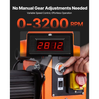 Drehbank für Holzbearbeitung, 1,5 PS, 16 x 40 Zoll, Holzdrehbank, variable Geschwindigkeit 0–3200 U/min