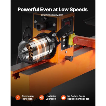 Drehbank für Holzbearbeitung, 1,5 PS, 16 x 40 Zoll, Holzdrehbank, variable Geschwindigkeit 0–3200 U/min