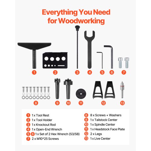 Drehbank für Holzbearbeitung, 1,5 PS, 16 x 40 Zoll, Holzdrehbank, variable Geschwindigkeit 0–3200 U/min