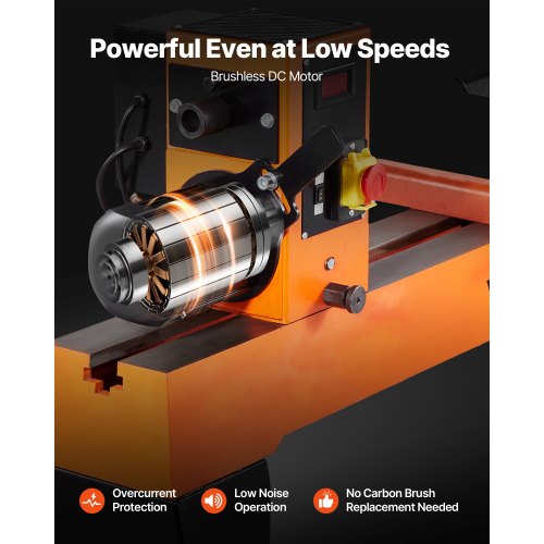 Träbearbetningssvarv 2 hk 18 x 40 tum Träsvarv Variabel hastighet 0-3200 varv/min