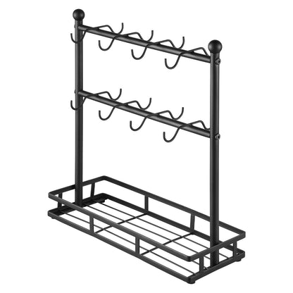 Coffee Mug Holder for Countertop 16 Hooks Cup Rack with Storage Base