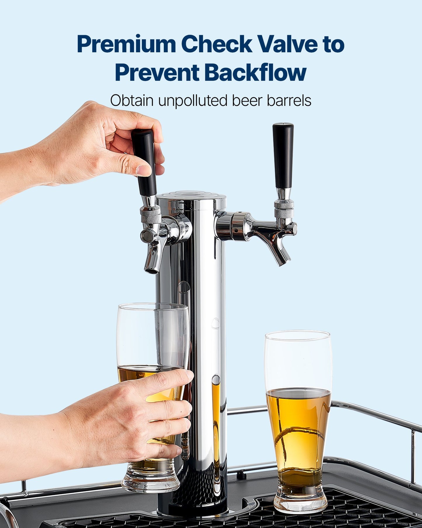 CO2 Regulator, Dual-Gauge Dual-Valve Beer Keg Regulator, 0–60 PSI Adjustable Pressure, Heavy-Duty CO2 Tank Gas Regulator with 2 Check Valves, for Draft Beer Homebrewing, Fits CGA320 Interface