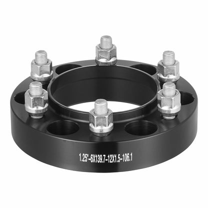 1.25" 6"x5.5" Wheel Spacers Wheel Adapters 6 Teeth Forged Spacers 4 PCS Black