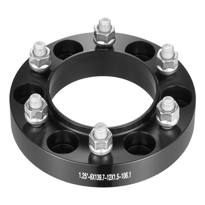 1.25" 6"x5.5" Wheel Spacers Wheel Adapters 6 Teeth Forged Spacers 4 PCS Black