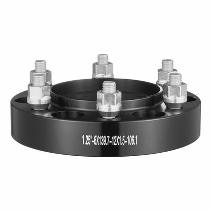 1.25" 6"x5.5" Wheel Spacers Wheel Adapters 6 Teeth Forged Spacers 4 PCS Black