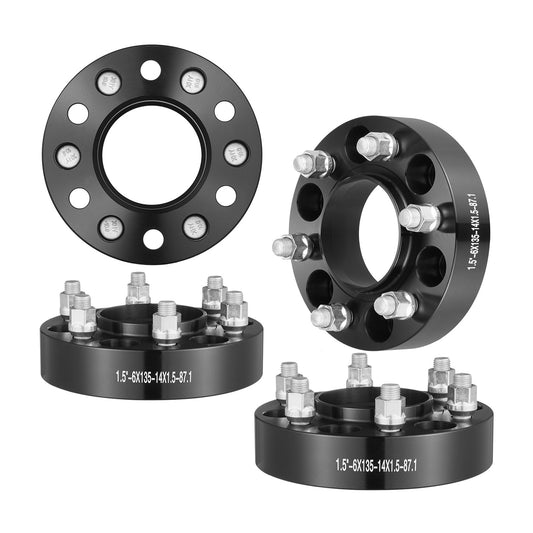 1.5" 6"x5.3" Wheel Spacers Wheel Adapters 6 Teeth Forged Spacers 4 PCS Black