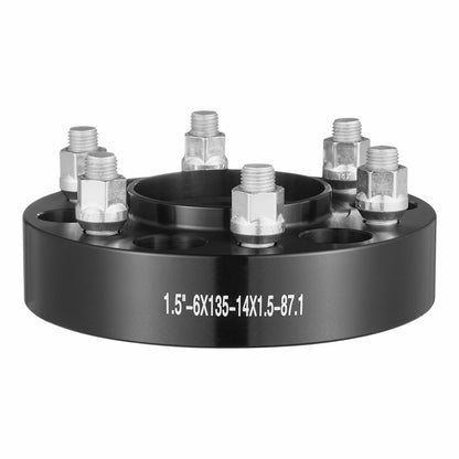 1.5" 6"x5.3" Wheel Spacers Wheel Adapters 6 Teeth Forged Spacers 4 PCS Black
