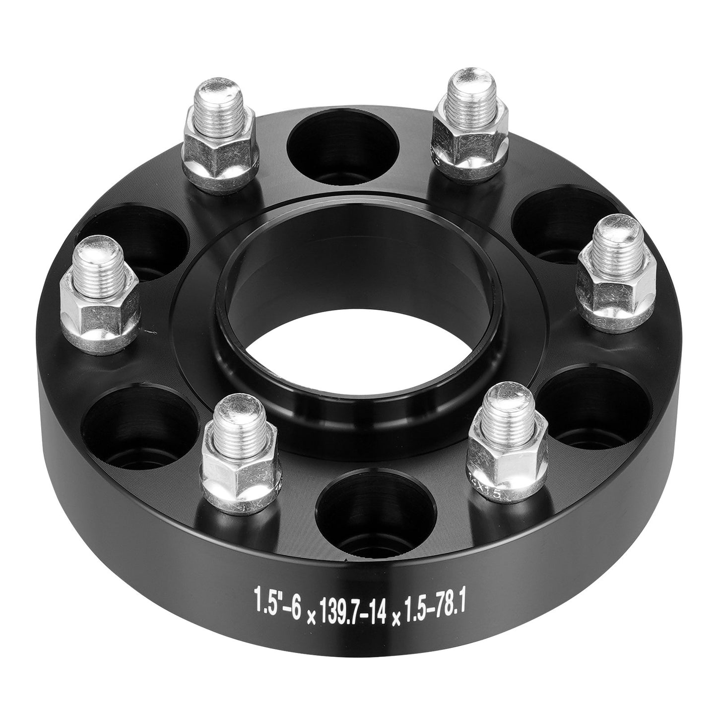 1.5" 6"x5.5" Wheel Spacers Wheel Adapters 6 Teeth Forged Spacers 4 PCS Black