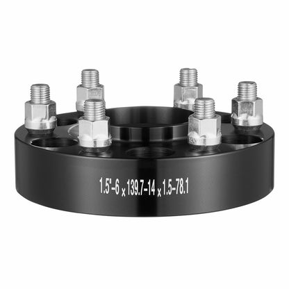 1.5" 6"x5.5" Wheel Spacers Wheel Adapters 6 Teeth Forged Spacers 4 PCS Black