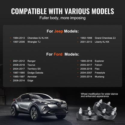 1" 5"x4.5" Wheel Spacers Wheel Adapters 5 Prong Forged Spacers 4 PCS Black