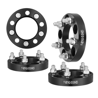 1" 5"x4.5" Wheel Spacers Wheel Adapters 5 Prong Forged Spacers 4 PCS Black