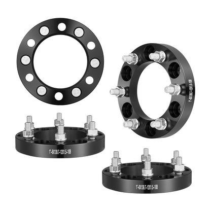 1" 6"x5.5" Wheel Spacers Wheel Adapters 6 Teeth Forged Spacers 4 PCS Black
