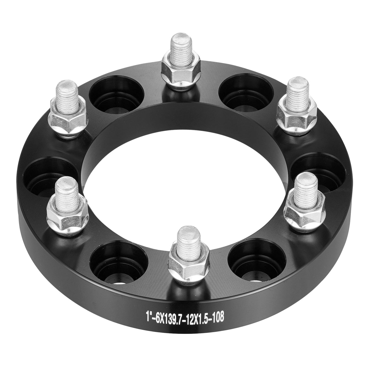 1" 6"x5.5" Wheel Spacers Wheel Adapters 6 Teeth Forged Spacers 4 PCS Black