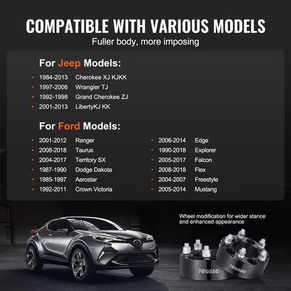 2" 5"x4.5" Hjulavståndshållare Hjuladaptrar 5 kuggar smidda mellanlägg 4 ST Svart