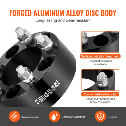 2" 5"x4.5" Hjulavståndshållare Hjuladaptrar 5 kuggar smidda mellanlägg 4 ST Svart