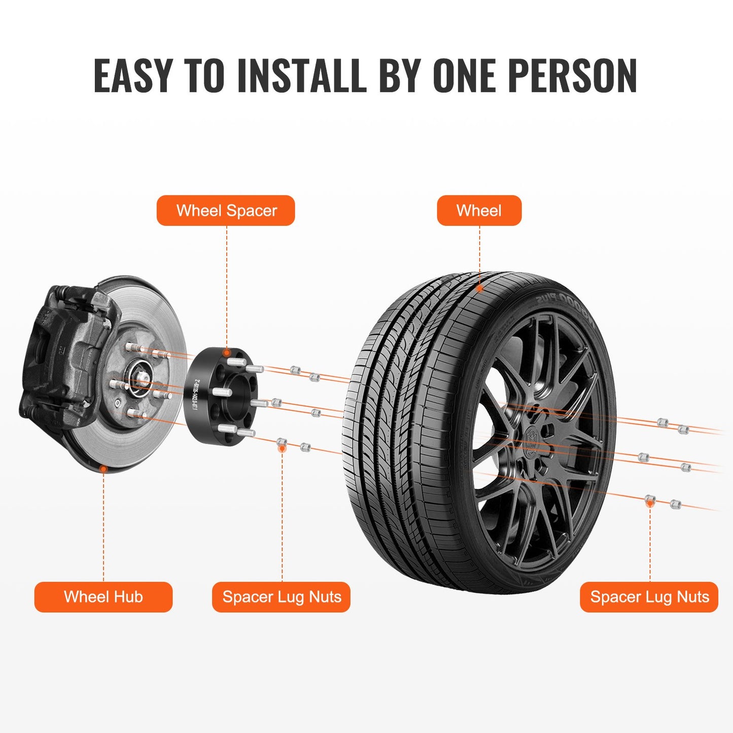 2" 6"x5.3" Hjulavståndsbrickor Hjuladaptrar 6 kuggar smidda distanser 4 ST Svart
