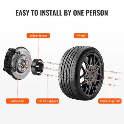 2" 6"x5.3" Hjulavståndsbrickor Hjuladaptrar 6 kuggar smidda distanser 4 ST Svart