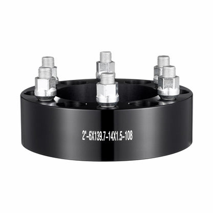 2" 6" x 5,5" Spurverbreiterungen Radadapter 6 Zähne Geschmiedete Distanzscheiben 4 PCS Schwarz