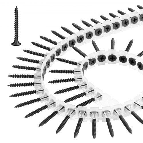 Screws, #6 x 1-1/4 inch Length Drywall to Wood Collated Screw, All Purpose High-Hardness Alloy Steel Self Drilling Drywall Screws, for Home DIY, Space Renovation(1000 per Box)